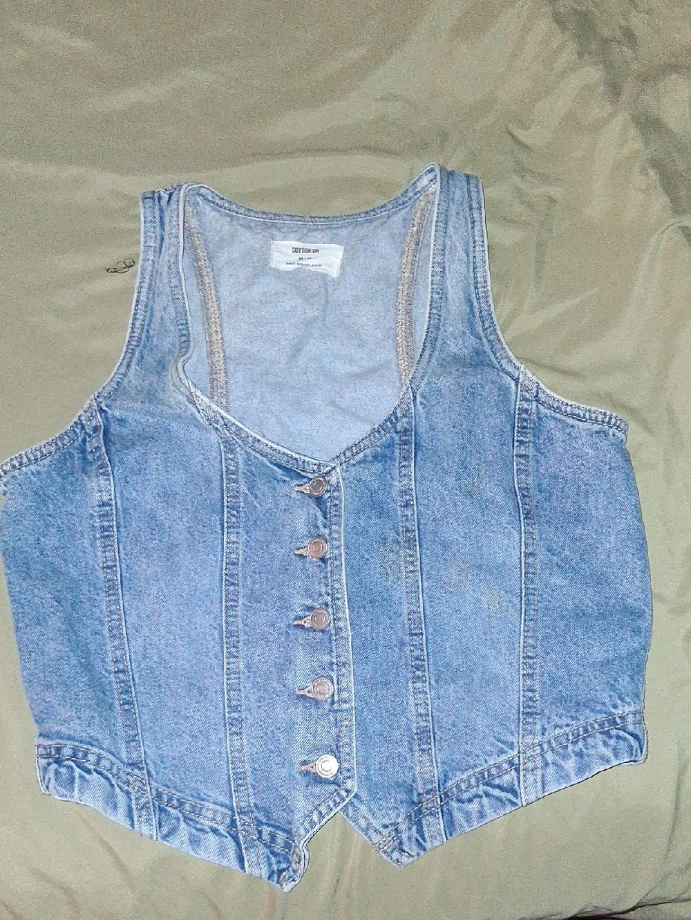 Cotton On Light Blue Denim Vest